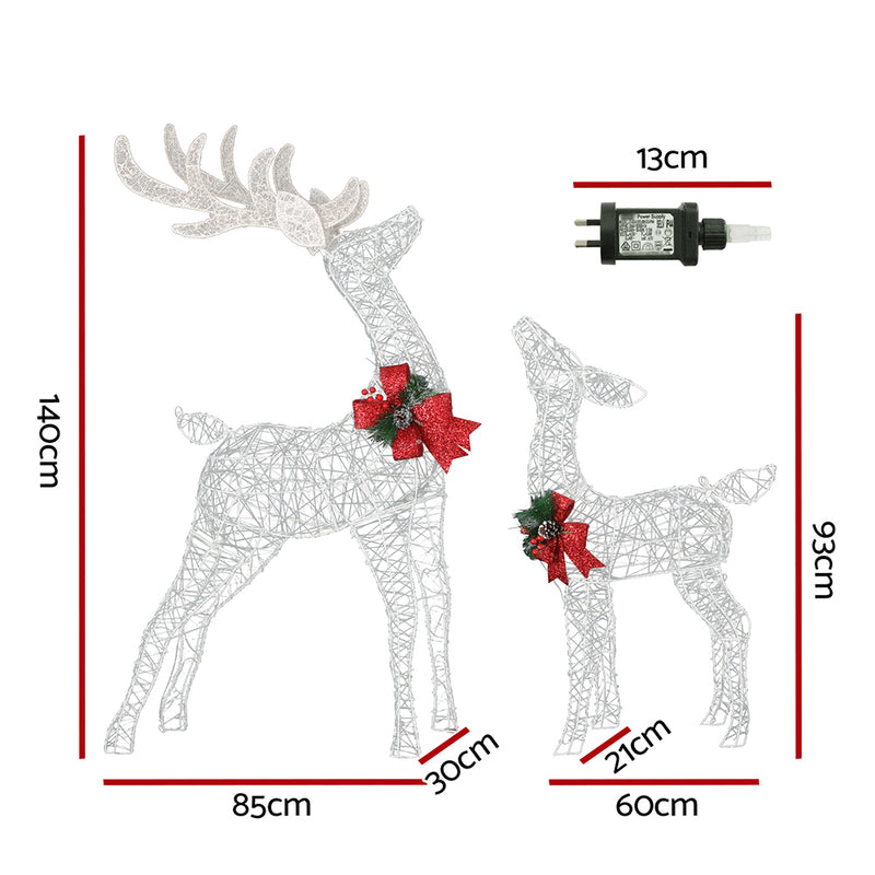 2 PCS Christmas Lights 170 LED Fairy Light Reindeers