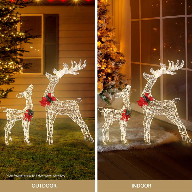 2 PCS Christmas Lights 170 LED Fairy Light Reindeers