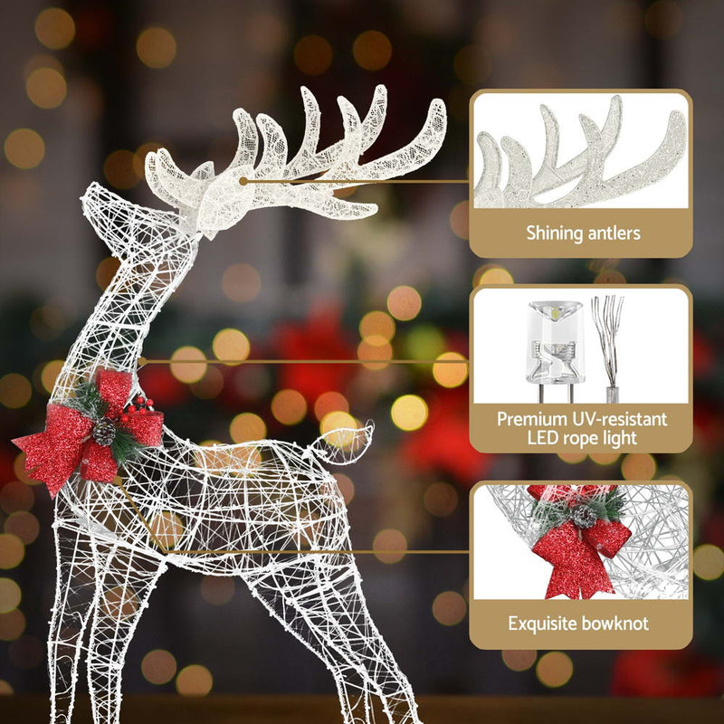 2 PCS Christmas Lights 170 LED Fairy Light Reindeers
