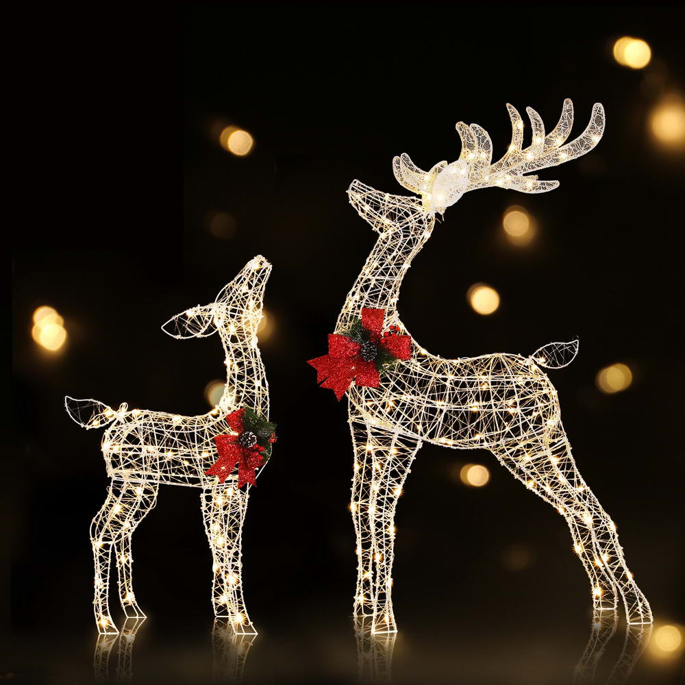 2 PCS Christmas Lights 170 LED Fairy Light Reindeers