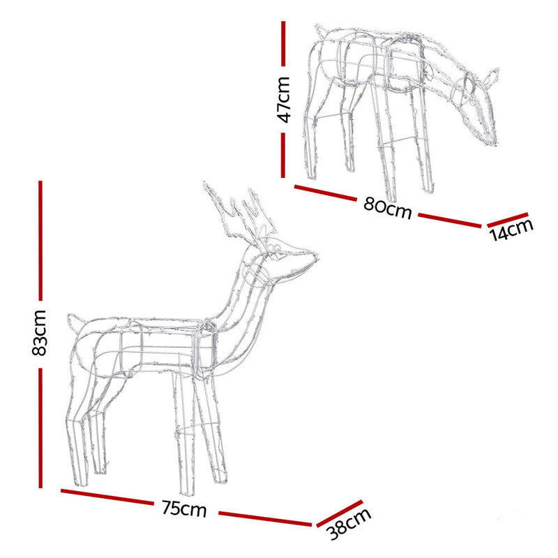2 PCS Christmas Reindeers 200 LED