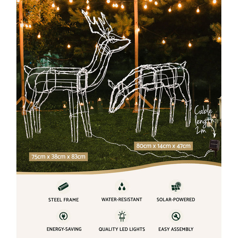 2 PCS Christmas Reindeers 200 LED