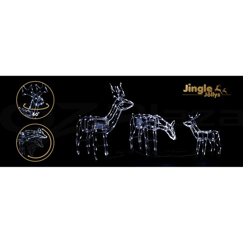 3 PCS Christmas Lights Reindeers 250 LED