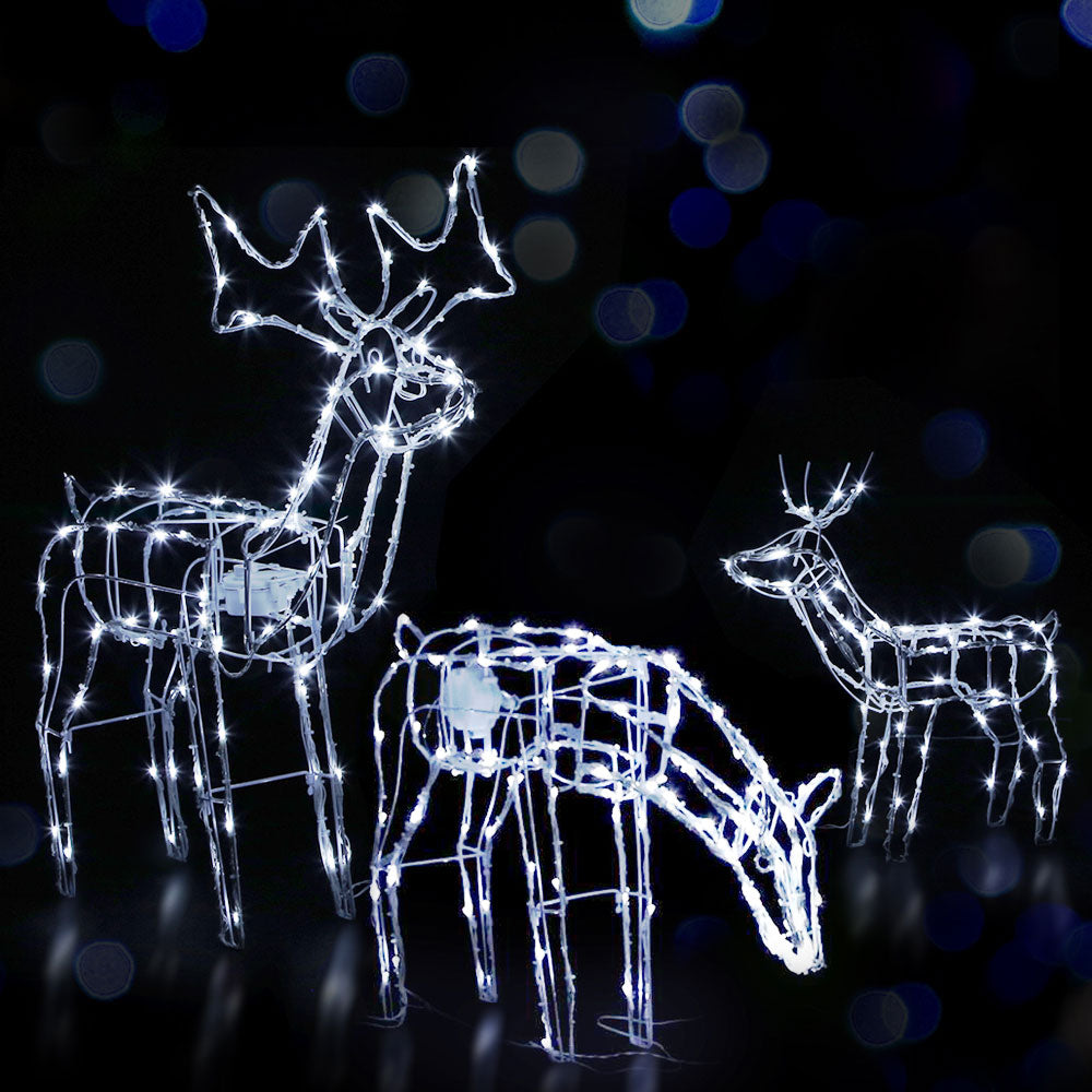 3 PCS Christmas Lights Reindeers 250 LED