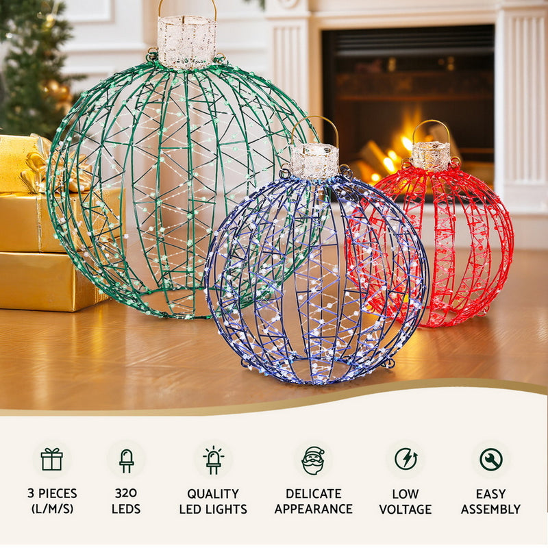 320 LED Fairy Light Balls 3pcs Set