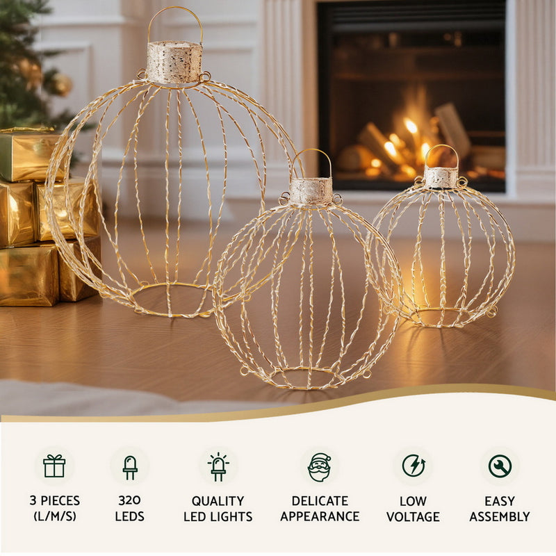 Christmas Lights 320 LED Fairy Light 3pcs Ball Set