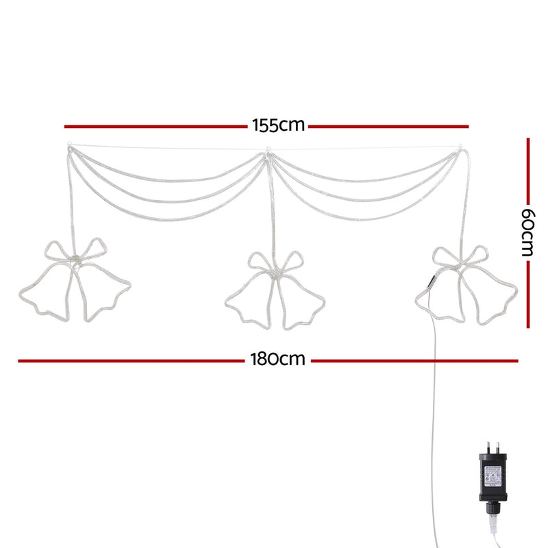 1.8M Christmas Lights 288 LED Bell Motif Light