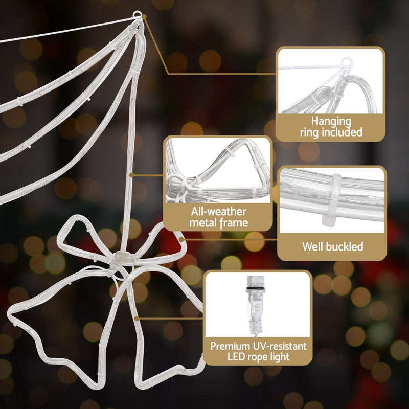 1.8M Christmas Lights 288 LED Bell Motif Light