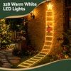 Jingle Jollys 3.4M Santa Ladder Christmas Lights 328 LED Warm White