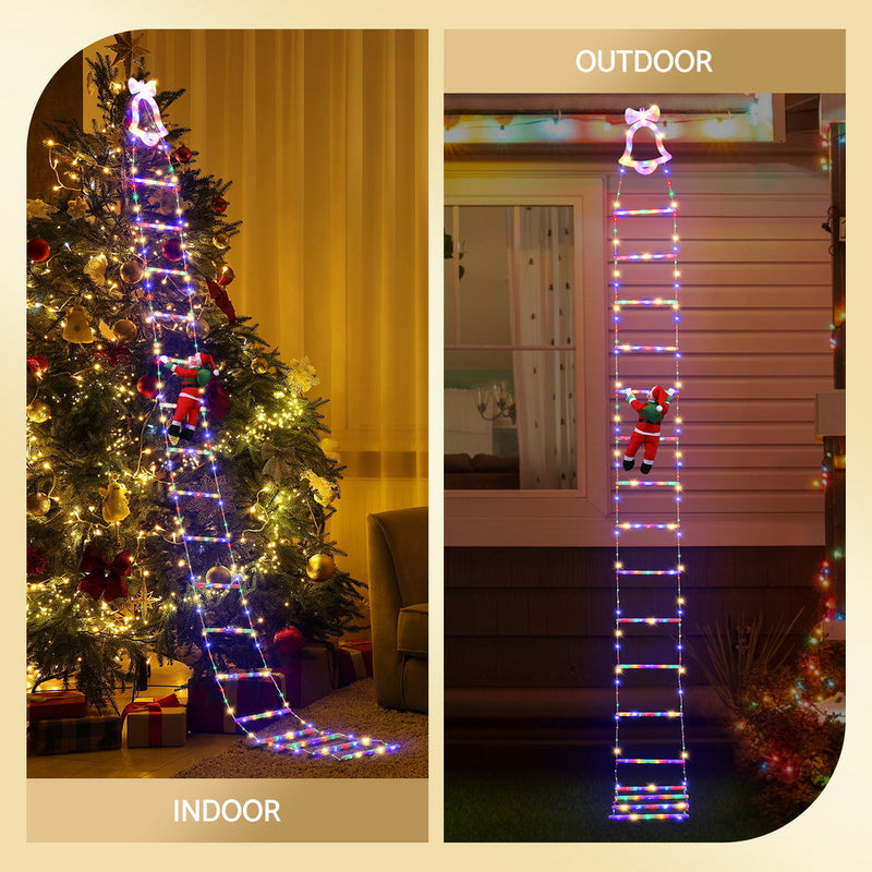 3.5M Christmas Ladder Lights – 300 LED with Santa Claus