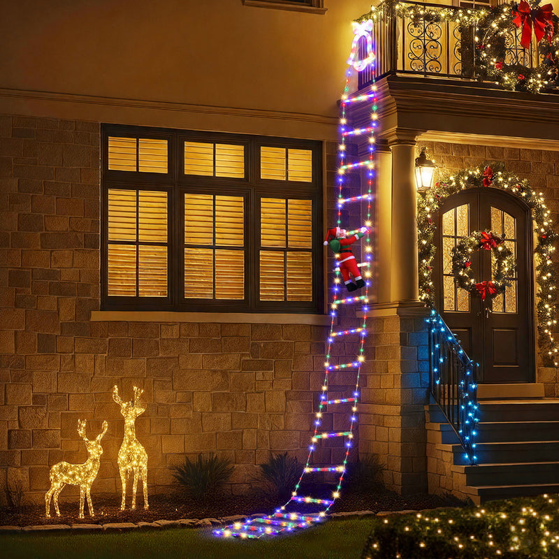 3.5M Christmas Ladder Lights – 300 LED with Santa Claus