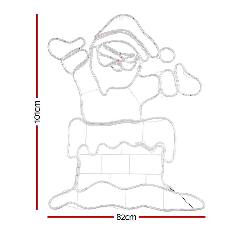 1M Christmas Lights 248 LED Santa Motif