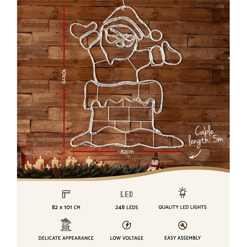 1M Christmas Lights 248 LED Santa Motif