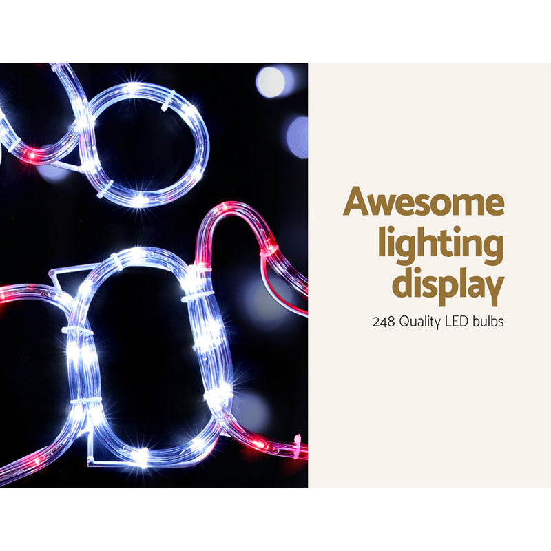 1M Christmas Lights 248 LED Santa Motif