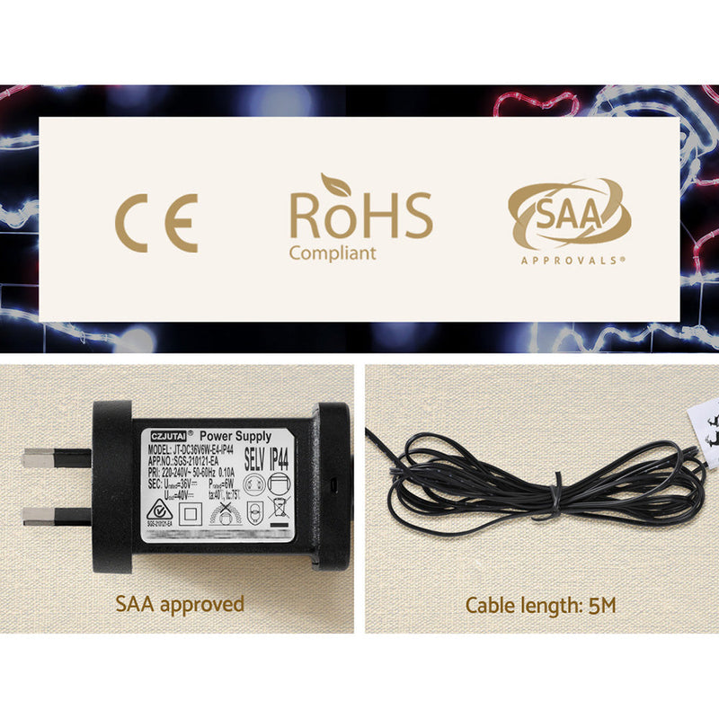 1M Christmas Lights 248 LED Santa Motif