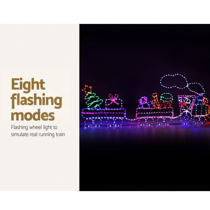 2.1M Christmas Lights 631 LED Train Motif Light