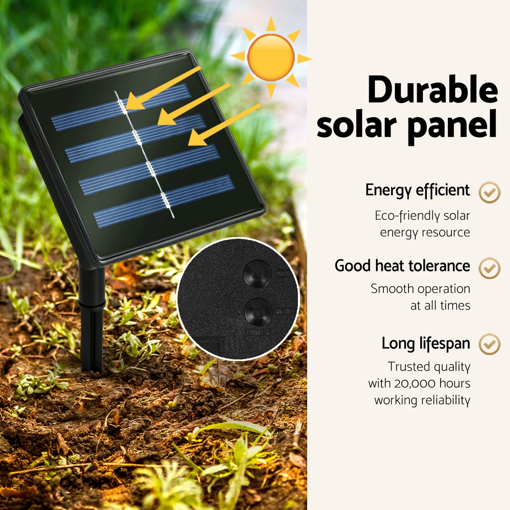 0.6M Christmas Lights 50 LED Motif Solar Wreath