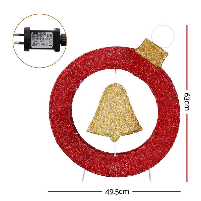 Christmas Lights 60cm Motif 30 LED Bell Wreath