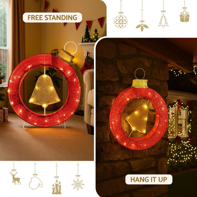 Christmas Lights 60cm Motif 30 LED Bell Wreath