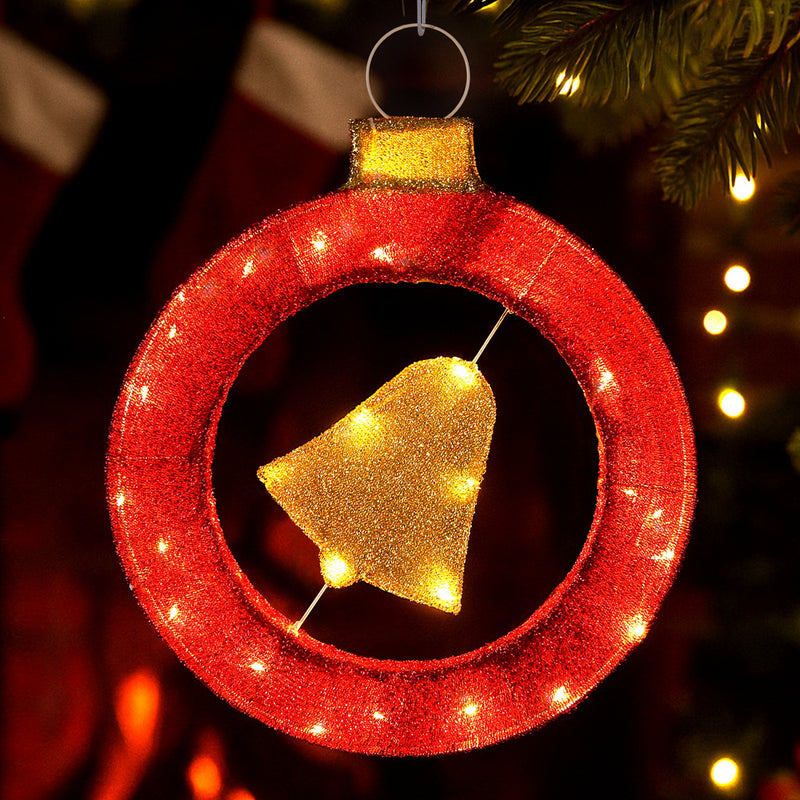 Christmas Lights 60cm Motif 30 LED Bell Wreath