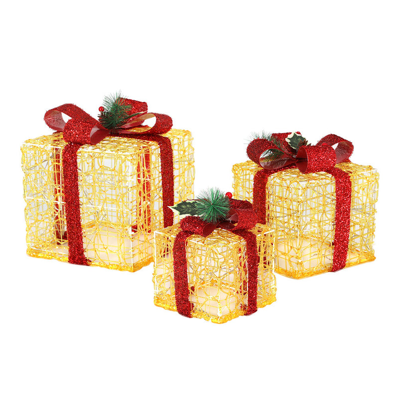 3 PCS Christmas Lights Gift Box Set Set 48 LED Decorations