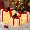 3-Piece Lighted Christmas Gift Box Decorations