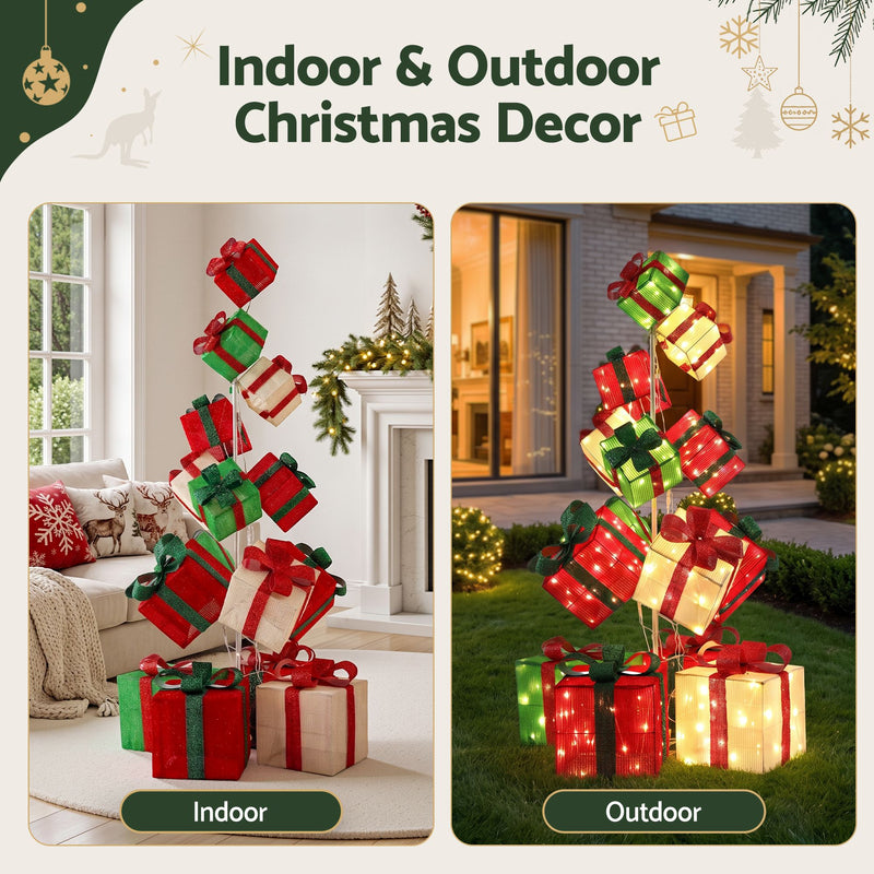 170cm Lighted Christmas Gift Box Tower Decoration