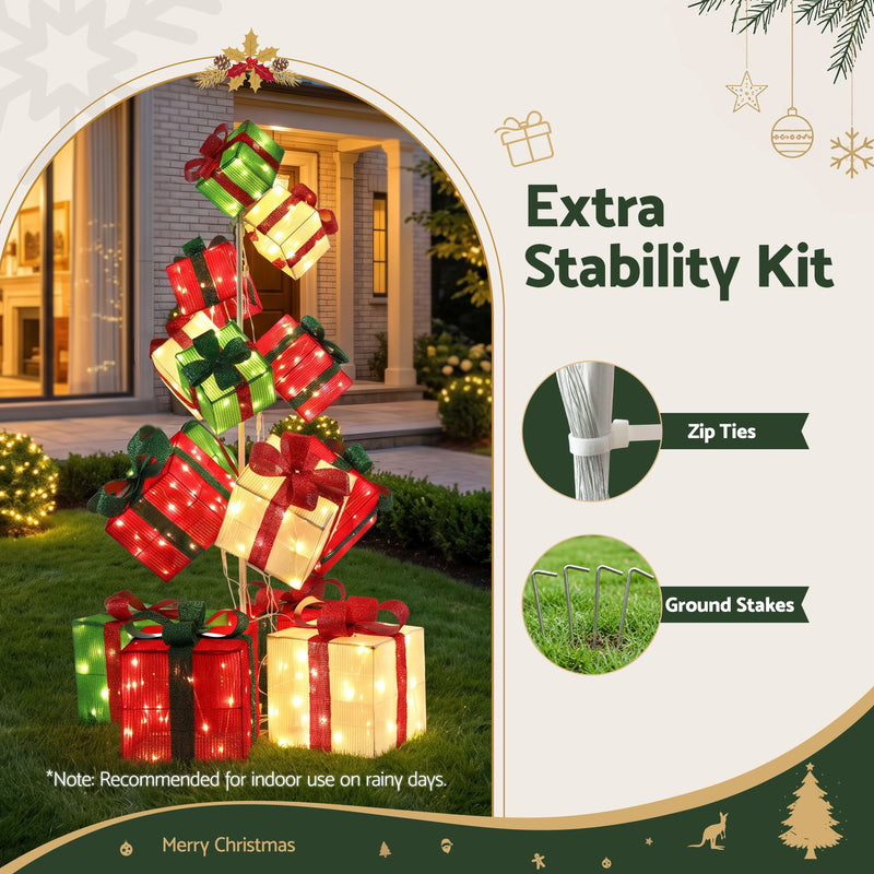 170cm Lighted Christmas Gift Box Tower Decoration