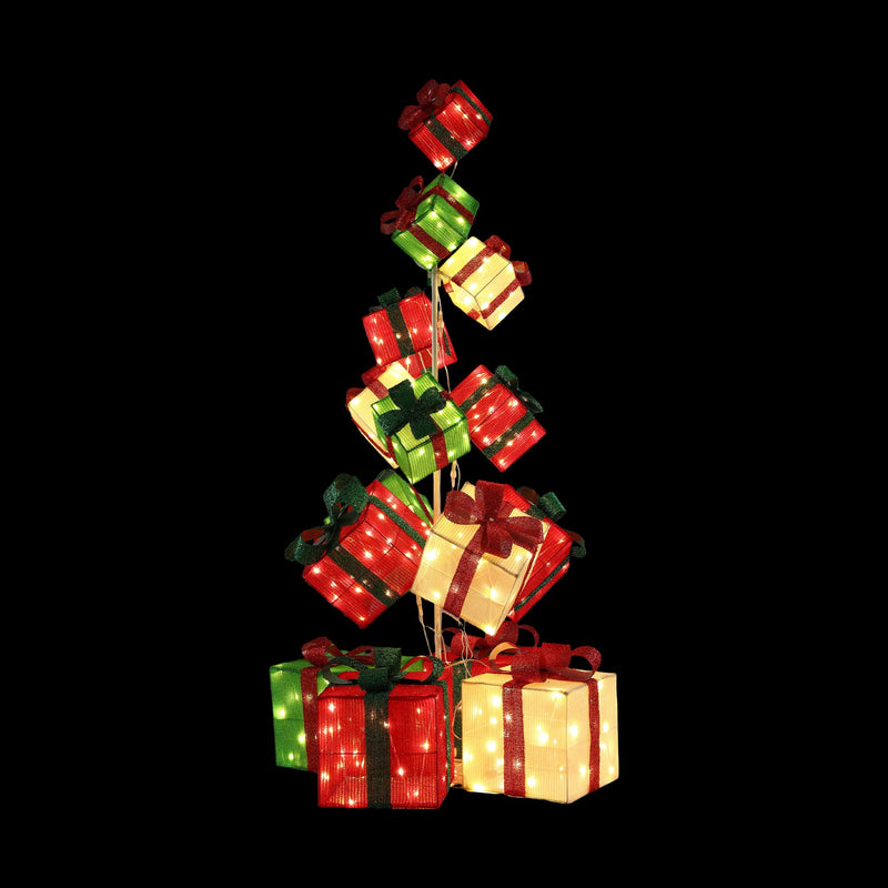 170cm Lighted Christmas Gift Box Tower Decoration