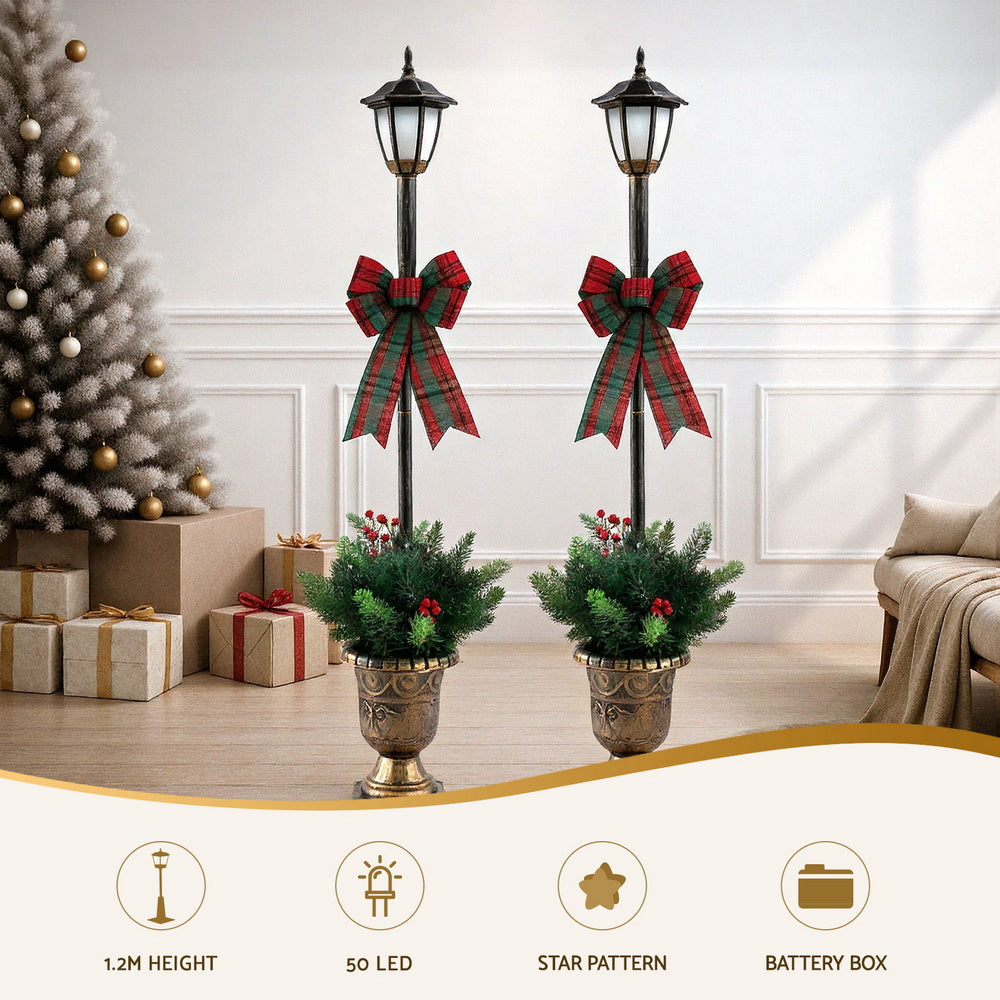 Christmas Lights 125cm Lamp Post 50 LED Fairy Light