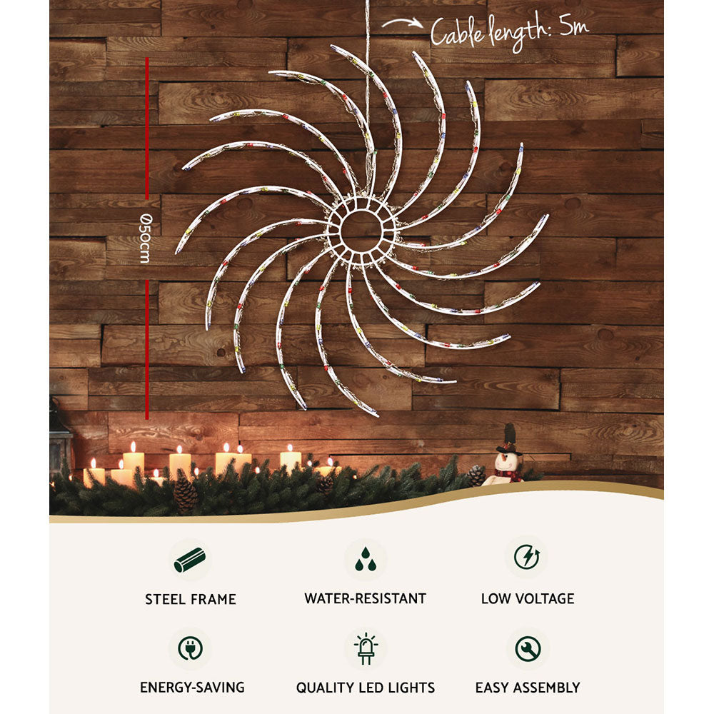 0.5M Christmas Lights 128 LED Spin Motif Light