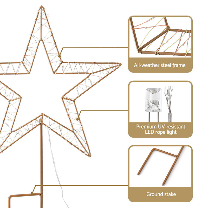 100 LED Christmas Lights Fairy Light Ground Star Garden Decoration
