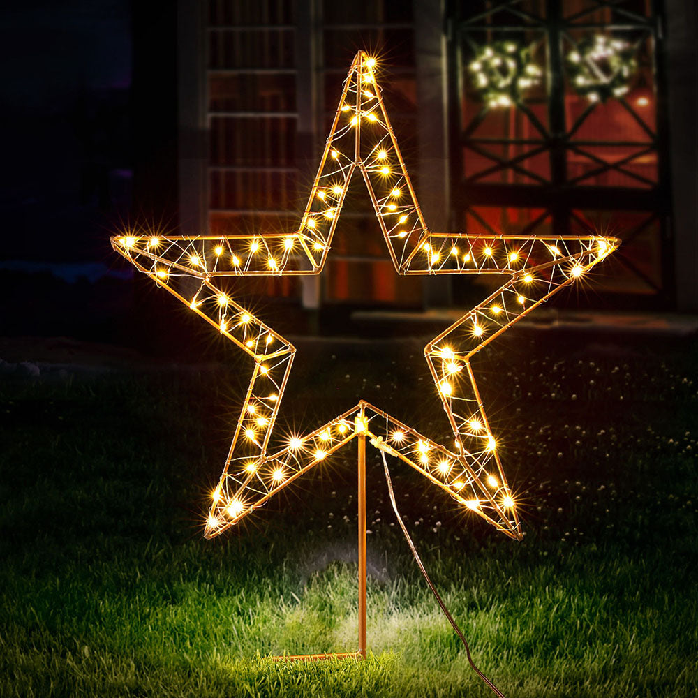 100 LED Christmas Lights Ground Star Garden Décor