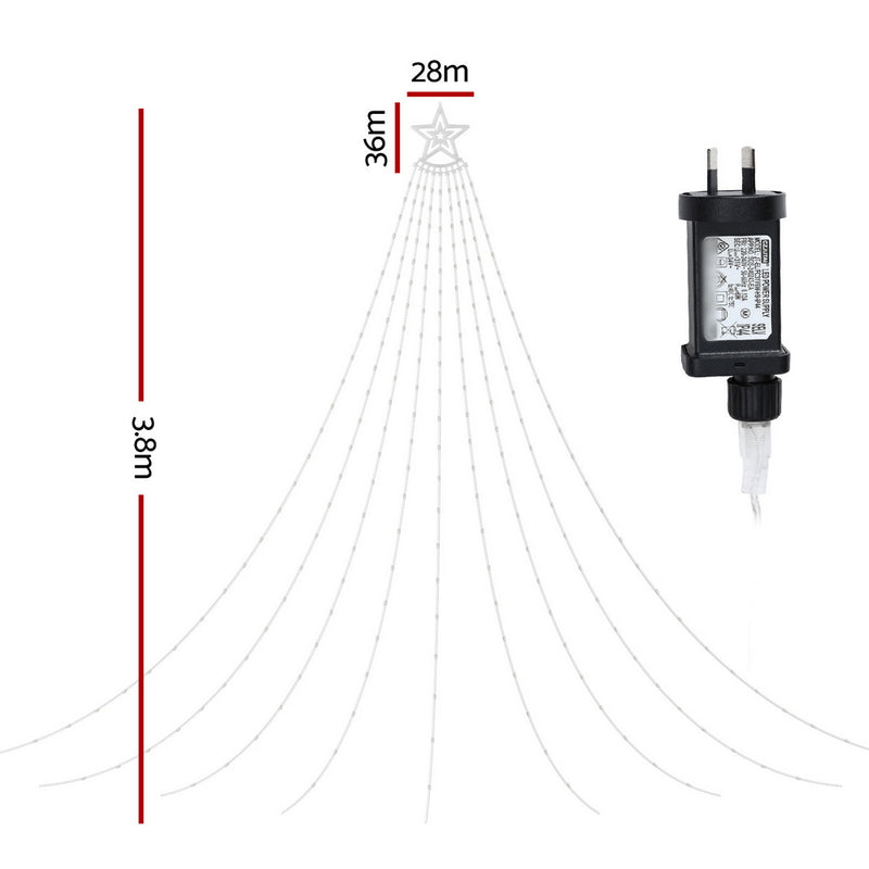 3.8M Christmas Lights Waterfall String Light 340 LED