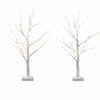 60cm Lighted Branch Christmas Trees – Warm White 2 Pack