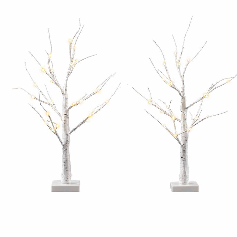 60cm Lighted Branch Christmas Trees – Warm White 2 Pack