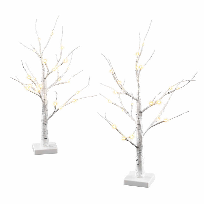 60cm Lighted Branch Christmas Trees – Warm White 2 Pack