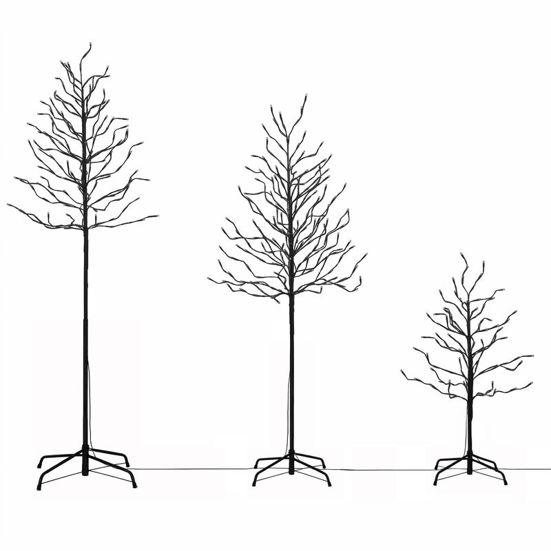 Jingle Jollys 3 Pack LED Birch Christmas Trees Warm White