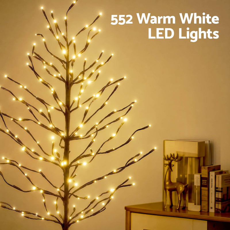 Jingle Jollys 3 Pack LED Birch Christmas Trees Warm White