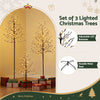 Jingle Jollys 3 Pack LED Birch Christmas Trees Warm White