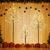 Jingle Jollys 3 Pack LED Birch Christmas Trees Warm White