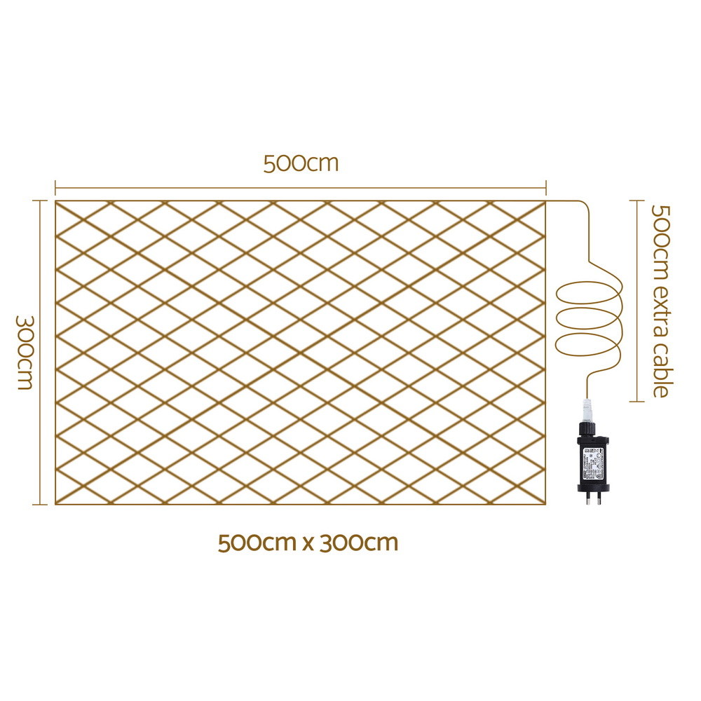 Christmas Lights 5Mx3M Net String Light 600 LED Colourful Beads