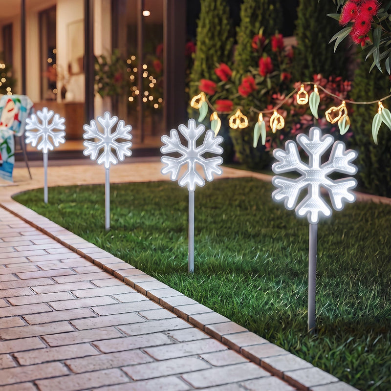 Jingle Jollys 4 Pack Christmas Path Lights Garden Decoration