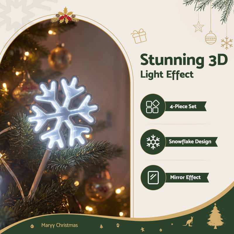 Jingle Jollys 4 Pack Christmas Path Lights Garden Decoration