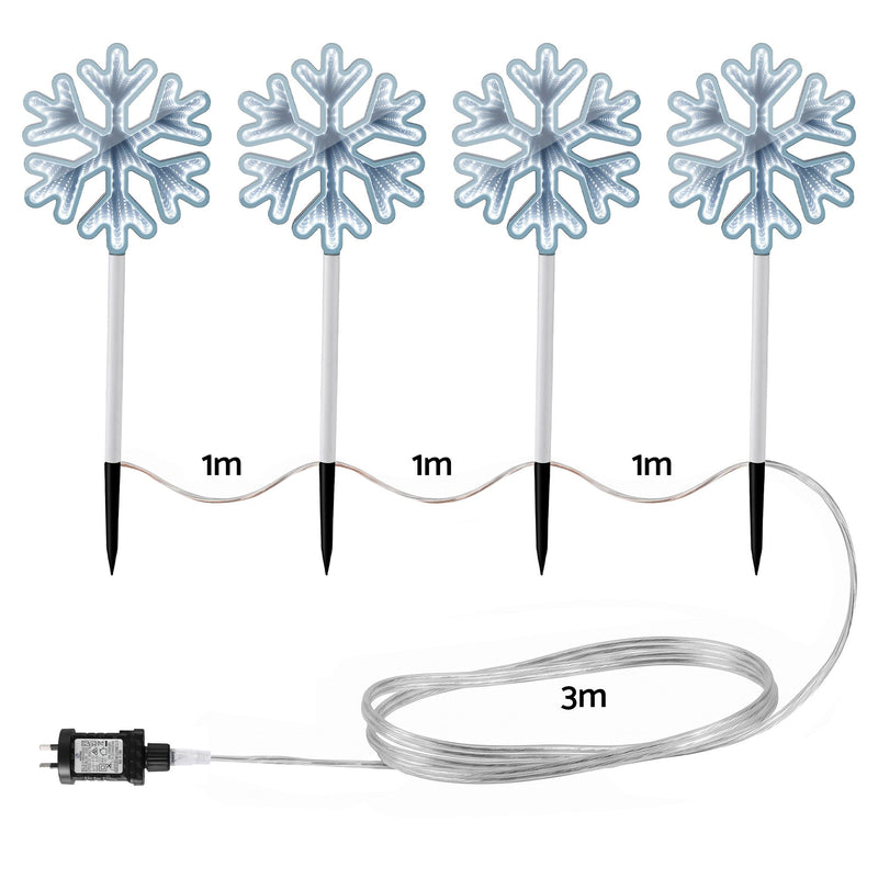 Jingle Jollys 4 Pack Christmas Path Lights Garden Decoration