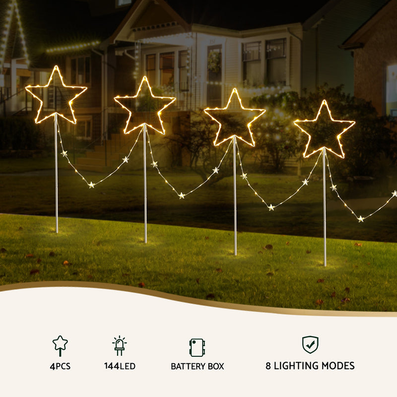 4 PCS Christmas Path Ground Lights 144 LED