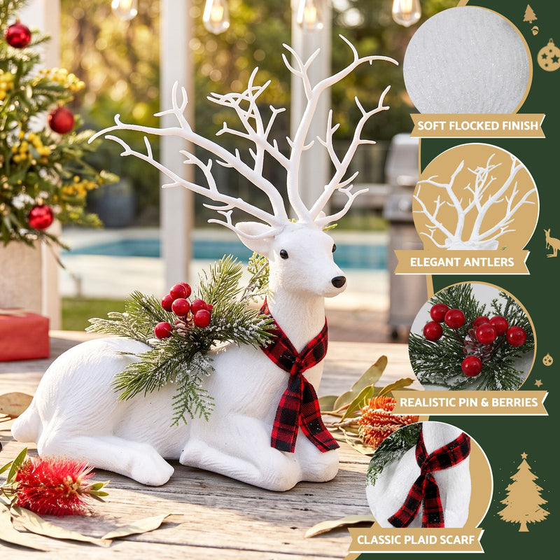 32cm Glitter Christmas Reindeer Decoration