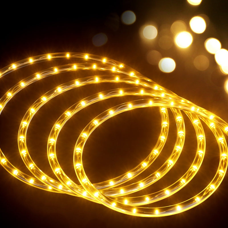 20M Christmas Lights String Rope Light 600 LED Warm