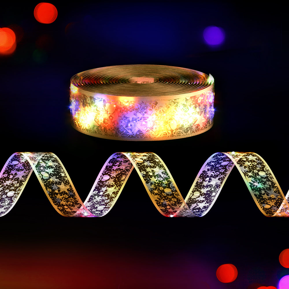 20M Christmas Fairy Ribbon Light 200 LED Golden Décor