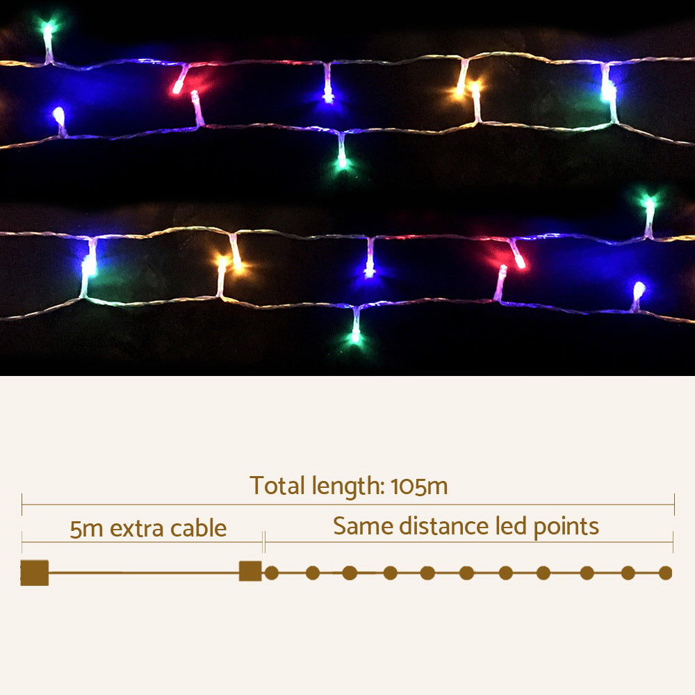 100M Christmas Lights String Fairy Light 500 LED Colourful